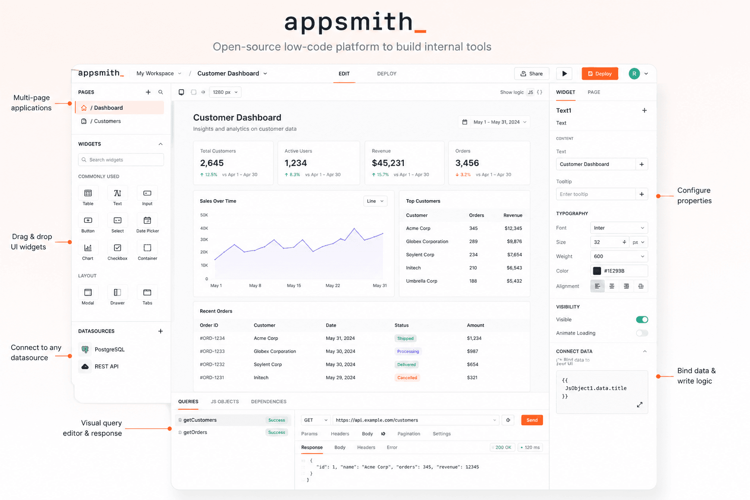 Appsmith Case Management project preview